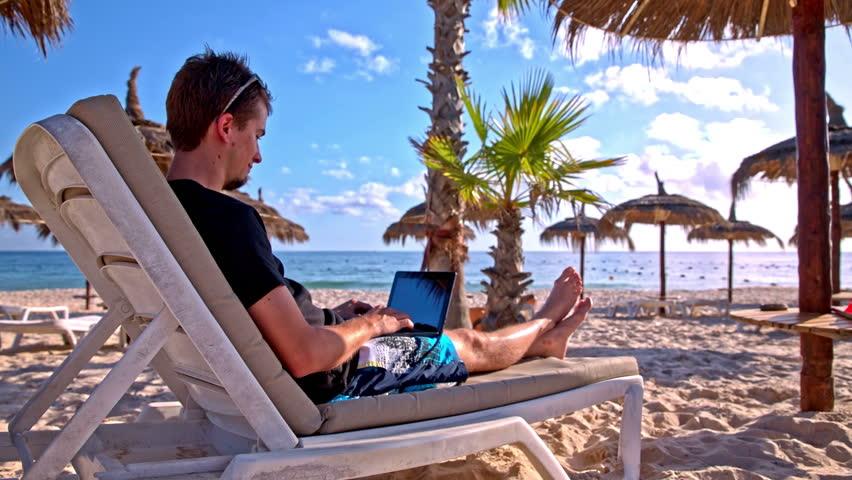 laptop beach